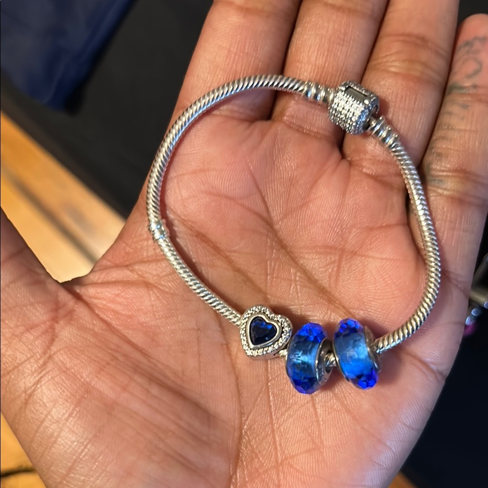 Silver and Blue Charm Bracelet